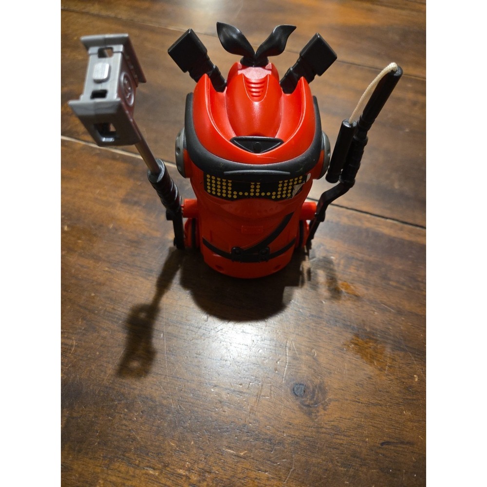 Spin Master Ninja Bots‎ Hilarious Battling Robot Red W Weapons  + New Batteries
